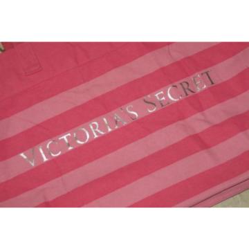 VICTORIA&#039;S SECRET Pink Striped Canvas BEACH GYM Bag - NEW