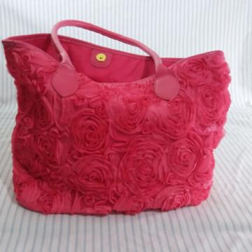 Avon Pink Rosette Tote Bag Pink Roses Beach Pool Sassy Super Cute