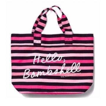 Victoria&#039;s Secret Limited Edition 2015 Hello Bombshell Striped Tote Beach Bag