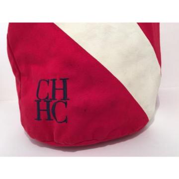 Carolina Herrera Red Canvas Nautical Beach Tote Bag (Retail Price $229)