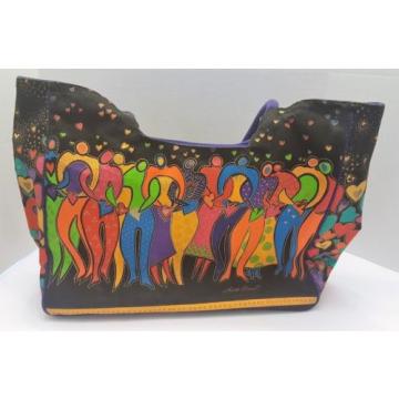 LAUREL BURCH TOTE Zip Top STAND TALL JOIN HANDS OPEN HEARTS Beach Bag Beautiful