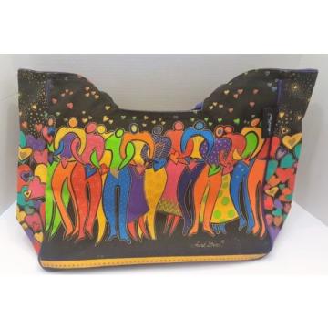 LAUREL BURCH TOTE Zip Top STAND TALL JOIN HANDS OPEN HEARTS Beach Bag Beautiful