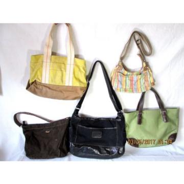 5 Designer Fossil Shoulder Bags Purses Totes Shoppers Beach Fun!