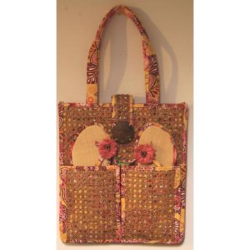 VERA BRADLEY Bali Gold Tiki BEACH Tote BAG NEW and UNUSED $125