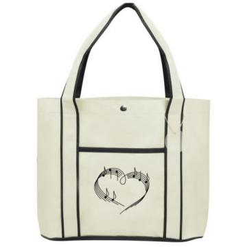 Heart Love Music Notes   Fashion Tote Bag Shopping Beach Purse