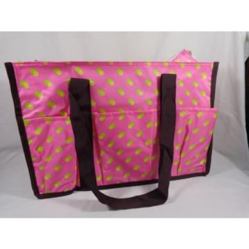 ESBAG TOTE BAG 10&#034; x 16&#034; Pink with Dots Beach Shower Diaper Grocery Utility