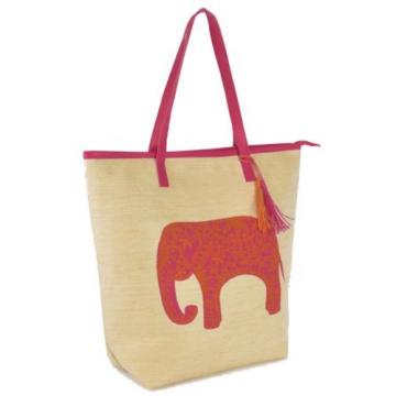 Elephant Design Shoulder / Beach / Shopping Bag with Lining