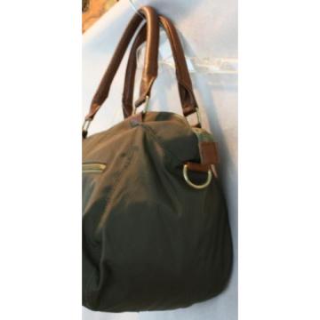 Olive Green Nylon Small Shoulder Hand Bag Great for the Beach EUC