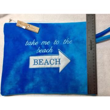 New Knitting Factory Bikini Bag Water Proof Cotton Wet Take me to the beach Blue