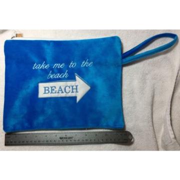 New Knitting Factory Bikini Bag Water Proof Cotton Wet Take me to the beach Blue