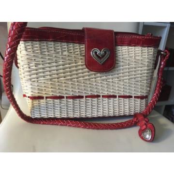 Palm Beach Red White Straw Shoulder Bag