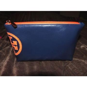 TORY BURCH Beach Dipped Cosmetic Bag  TORY NAVY/ORANGE CRUSH   New with Tag