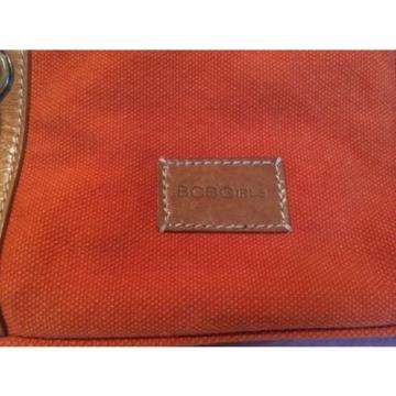 BCBGirls Orange Handbag Tote, Leather Handle, Beach Summer Bag, Canvas