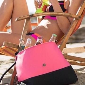 New~Victoria Secret VS Pink Black Beach Cooler Neoprene Insulated Tote Pool Bag