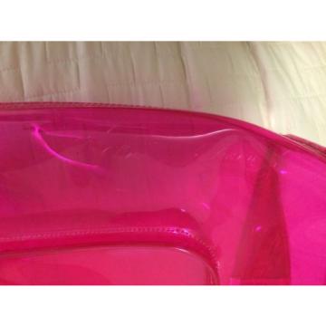 NWT JUICY COUTURE Silverlake Clear Beach Summer Tote Bag Handbag Neon Hot Pink