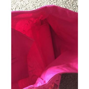 Victorias Secret Tote Overnight Bag Hot Pink Zipper Top Beach NWT Sparkle