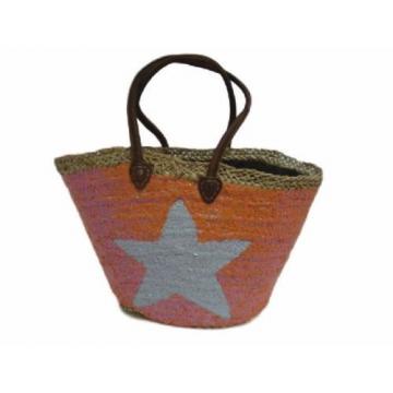 White Moroccan Made Beach Bag With Sequin Stars