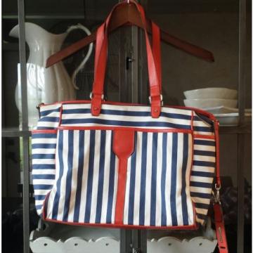 Stella &amp; Dot keep it in the bag navy red stripe diaper beach purse bag SOLD OUT