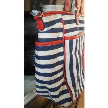 Stella &amp; Dot keep it in the bag navy red stripe diaper beach purse bag SOLD OUT