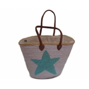 White Moroccan Made Beach Bag With Sequin Stars