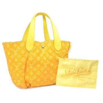 LOUIS VUITTON LV Monogram Cabas Canvas Yellow IPANEMA PM Beach Line Shoulder Bag