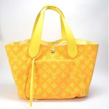 LOUIS VUITTON LV Monogram Cabas Canvas Yellow IPANEMA PM Beach Line Shoulder Bag