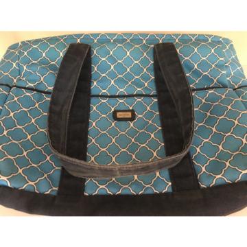 Ame &amp; Lulu Tennis Tote Bag Beach Waterpark Theme Park Bag Blue Moroccan Pattern