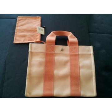 HERMES BORA ORANGE CANVAS TOTE BAG / BRAND NEW HERMES CANVAS COTTON  BEACH BAG