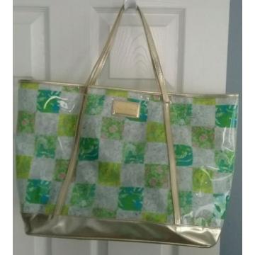 Lilly Pulitzer tote  carry Purse Lioness Patch Coastal Resort White  Beach Bag