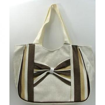 Ladies Brown Stripe Straw Bag Tote Will hold beach towel, books, and more!