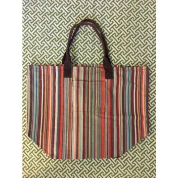 Gap Multicolor Italian Beach Stripe Canvas Bucket Tote Bag