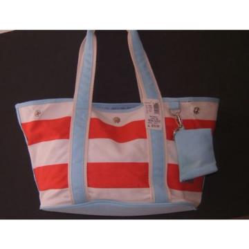 Bass Canvas Tote Bag Messenger Handbag Multi Color Stripes Beach