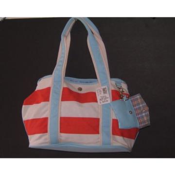 Bass Canvas Tote Bag Messenger Handbag Multi Color Stripes Beach