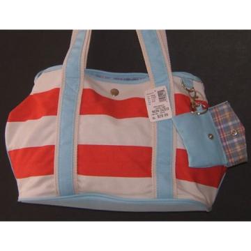 Bass Canvas Tote Bag Messenger Handbag Multi Color Stripes Beach