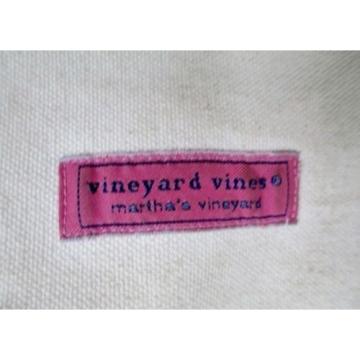 VINEYARD VINES Canvas Shopper Tote Shoulder Beach Book Bag Carryall WHITE STARFI