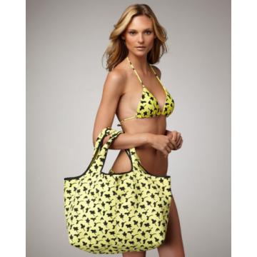 Diane von Furstenberg DVF Yellow Neoprene Beach TOTE BAG PETAL DANCE $145 XL