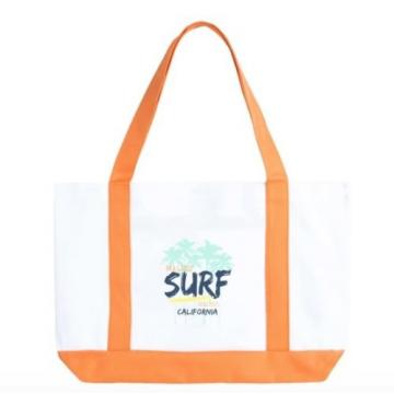 Malibu Surf Orange Cotton Beach Tote Bag