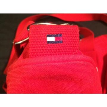 TOMMY HILFIGER DUFFEL BAG BEACH BAG RED BLUE WHITE 1985 FLAG SHOULDER STRAP