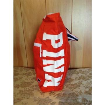 NWT VICTORIA&#039;S SECRET PINK ORANGE WHITE LOGO BEACH GYM TRAVEL TOTE BAG SHOPPER