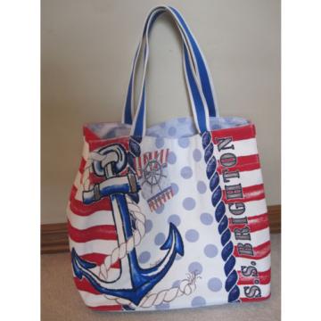 S.S. Brighton Canvas Tote Bag Purse Nautical Beach-Chic Anchor $100 Captain