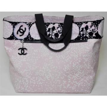 Beautiful Chanel Beach Summer Bag Tote NEW Pink Black Handbag