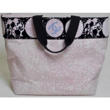 Beautiful Chanel Beach Summer Bag Tote NEW Pink Black Handbag