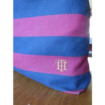 Tommy  Hilfiger Canvas Tote Striped Beach Bag - Red &amp; Blue