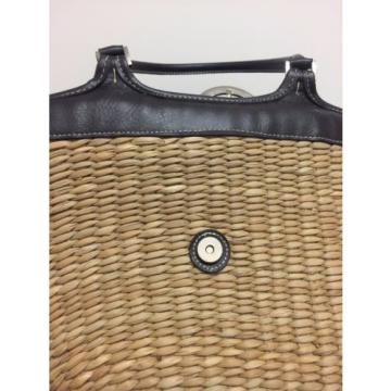 JFW John Lewis Straw Summer or Beach Bag w/ Black Trim