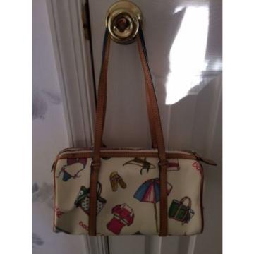 Dooney &amp; Bourke Miami Beach Barrel Bag, White, Retired