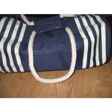 Jean Paul Gaultier Le Male unisex blue white sturdy canvas duffel beach gym bag