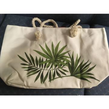 3pc Large Canvas Beach Tote Bag Set with Cosmetic Bag &amp; Sunglasses Case NIP