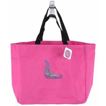 Shark &amp; Wave Beach Bag Essential Tote  + Free Name Monogram Custom Embroidered