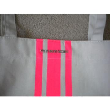 Victoria&#039;s Secret  summer beach bag tote Canvas and pink stripes new in bag