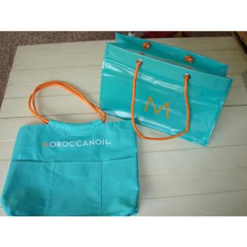 Moroccanoil Large Aqua Beach &amp; Tote Bag For Women Set of 2 *Limited Edition* NEW